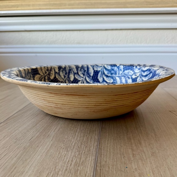 Terrafirma Ceramics Fern Cobalt Large Handmade   Super Bowl Studio Pottery USA - Picture 4 of 10